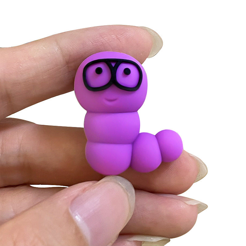 Wholesale 10pcs Factory New 3D Caterpillar Decompression Toy Stereo Silicone Beads Food Grade Keychain Beaded Accessories